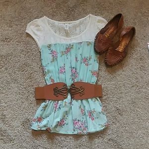 Floral and lace top